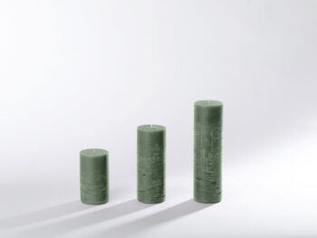 Blockkerzen grau-grün