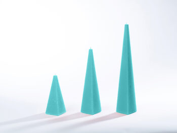 Pyramidenkerzen türkis
